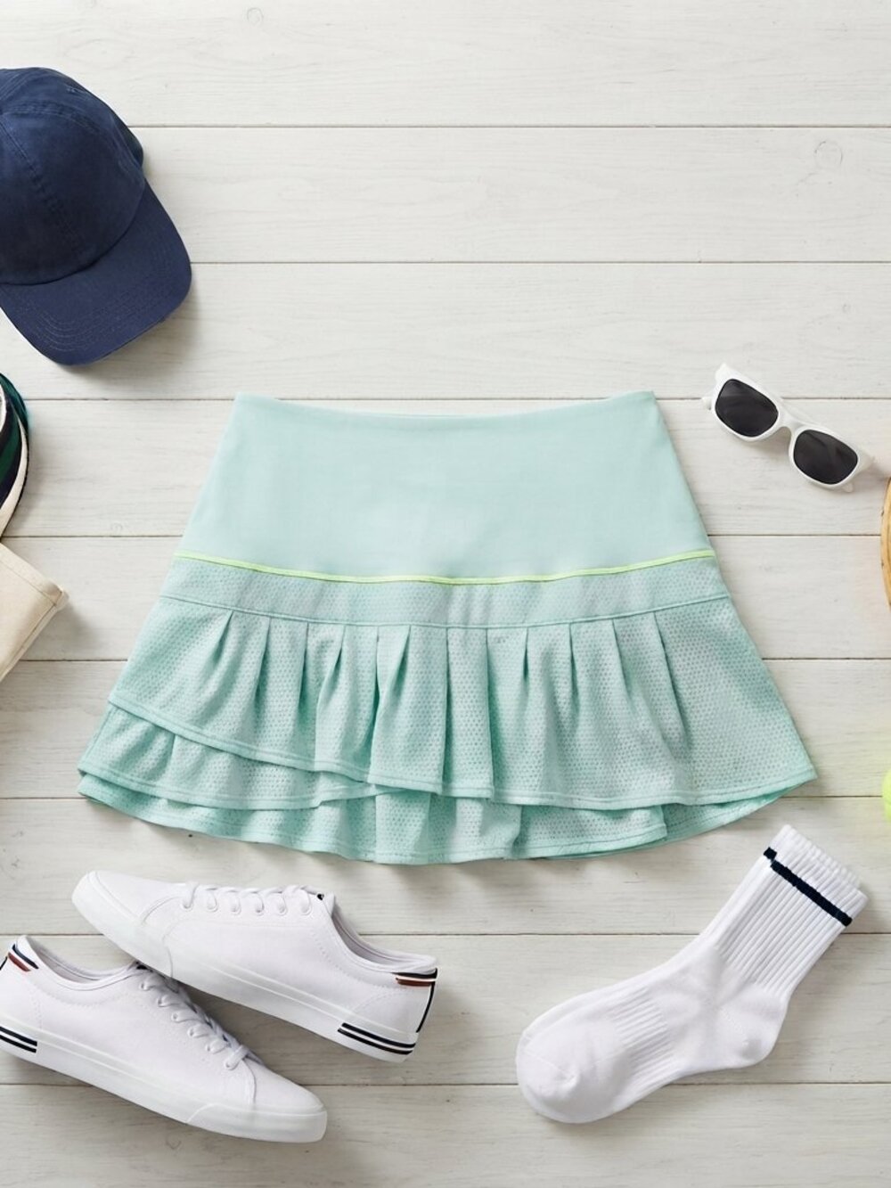 Lucky in Love Women's Athletic Skort Mint Green Size M Pleated Tennis Pickleball